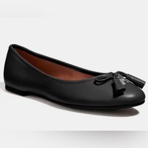 Coach Bea Black Leather Bow Flats N2541 Woman's Size 10 B - NEVER WORN!! NWB!!